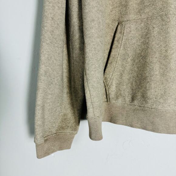 GAP fleece soft stretchy Hoodie Beige tan logo front woman’s XL - Picture 3 of 9